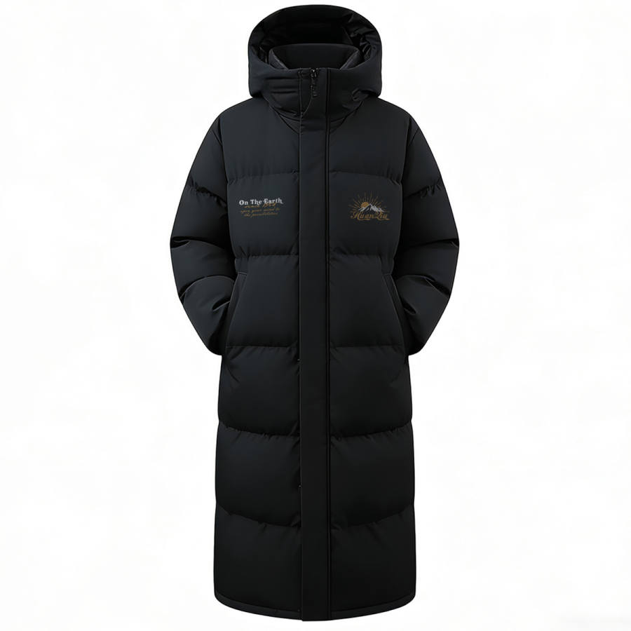 HUANQIU Puffer Jackets Unisex Hooded Thickened Padded Puffer Jacket