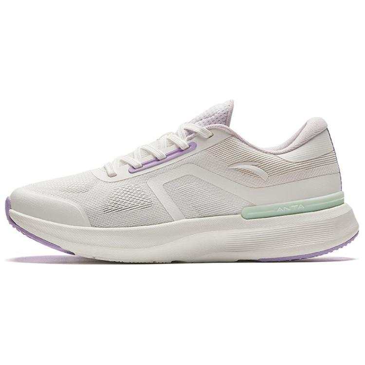 Anta Comfortable Cushioning Abrasion Resistant Low top Running Shoes Women's White Purple Blue