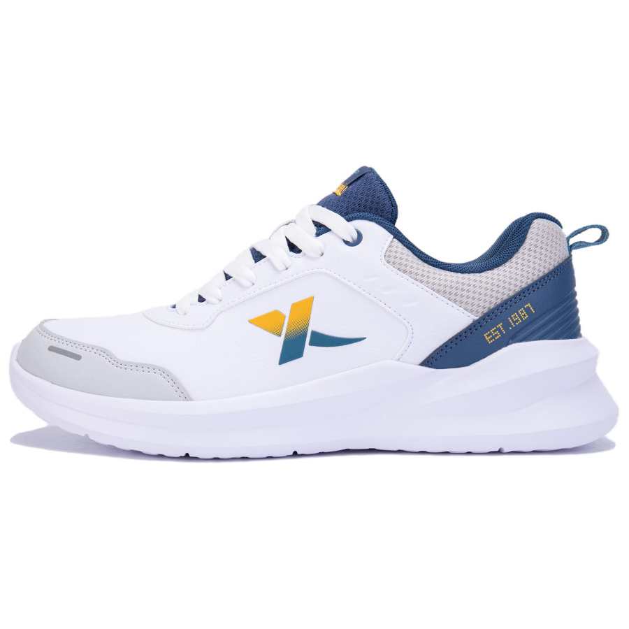 XTEP Breathable And Lightweight Low top Running Shoes Men's White Blue Gray