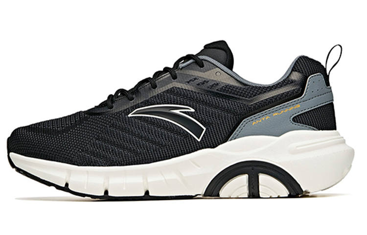 ANTA Running Shoes Men's Low Top Black/Cool Gray