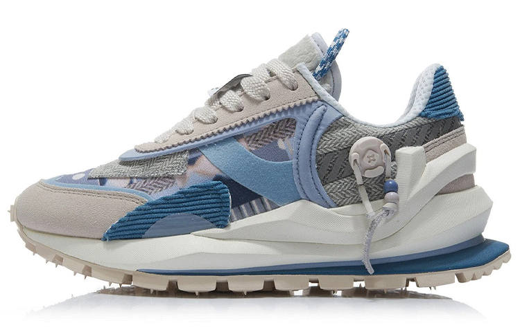 Li-Ning Li Ning Fangyuan Eternal Running Shoes Women's Low Top Light Gray Blue/White Sand Gray/Denim Blue