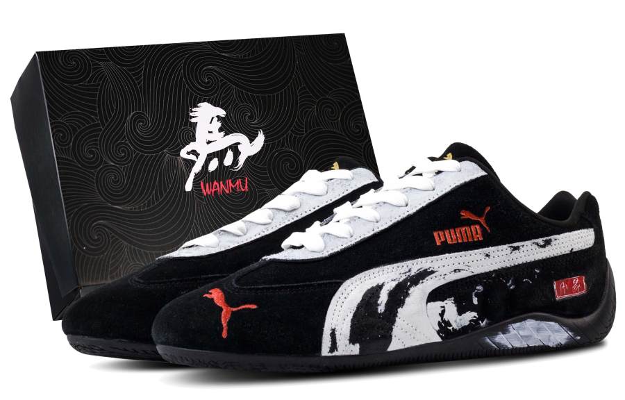 PUMA Speedcat Mojun Red Ink Abrasion Resistant Low top Casual Shoes Unisex Black White