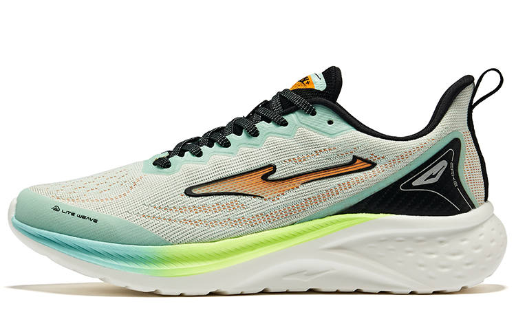 Erke Cushioning Breathable Low top Running Shoes Men's Green Black Orange