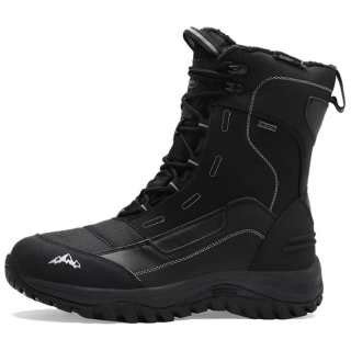Rockmark Thermal Waterproof Slip Resistant Crew Outdoor Boots Unisex Black Snow Boots