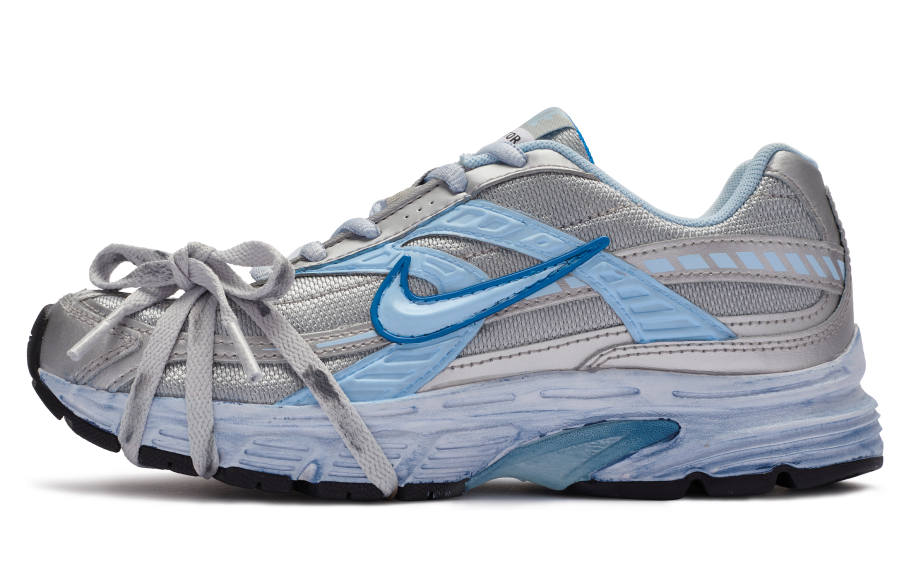 Nike Nike Initiator Synthetic Leather Support Low top Running Shoes Women's Gray Silver Blue