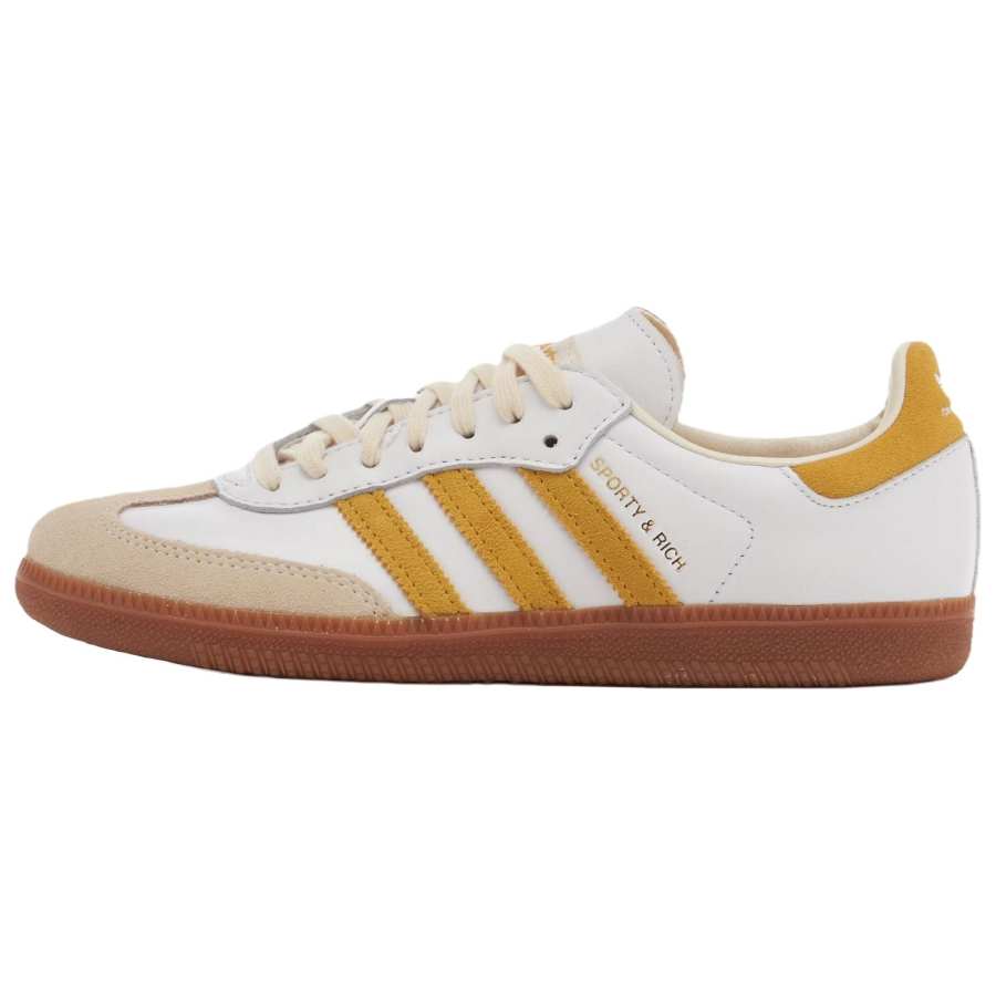 Adidas Originals SAMBA OG Comfortable Round Toe Low top Skateboard Shoes Unisex White Yellow