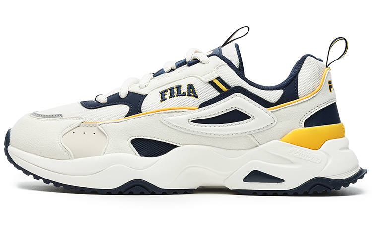 FILA Rayflide Textile, Synthetic Leather Cushioning Lightweight Low top Casual Shoes Men's White Space Blue