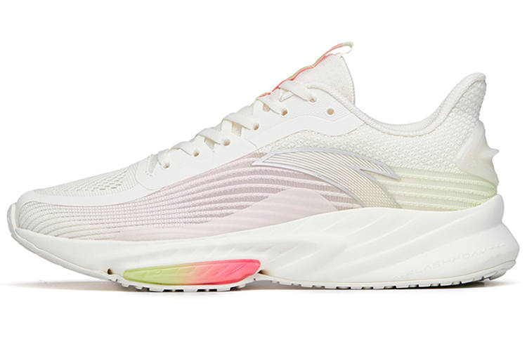 Anta Abrasion Resistant Slip Resistant Abrasion Resistant Slip Resistant Low top Running Shoes Women's White Pink Green