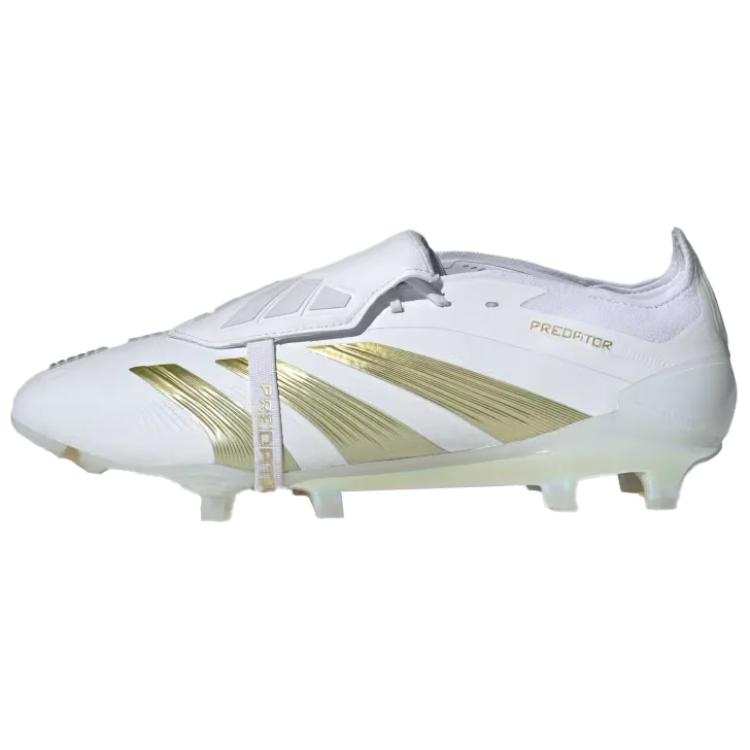 Adidas Adidas FG Firm Ground Natural Grass Slip Resistant Abrasion Resistant Soccer Shoes Men's White Gold