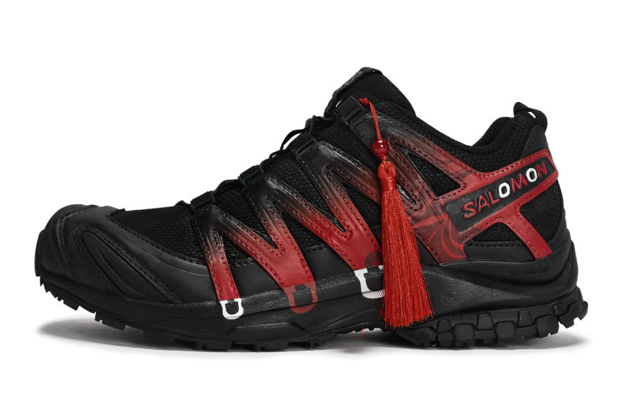 SALOMON XA PRO 3D Breathable Low top Running Shoes Unisex Black Red Silver