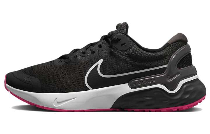Nike Nike Renew Run 3 Cushioning Slip Resistant Abrasion Resistant Low top Running Shoes Black White Red
