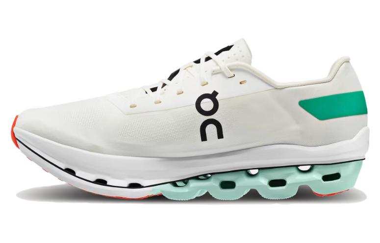 On Cloudboom Cushioning Slip Resistant Abrasion Resistant Low top Casual Running Shoes Men's White Green