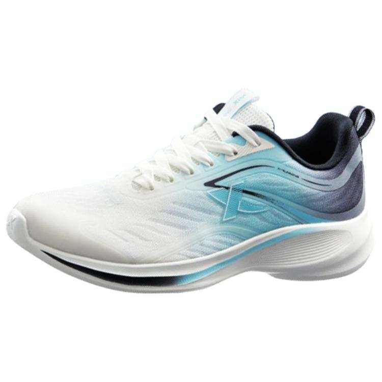 XTEP Cushioning Slip Resistant Breathable Lightweight Low top Running Shoes Men's White Blue Black