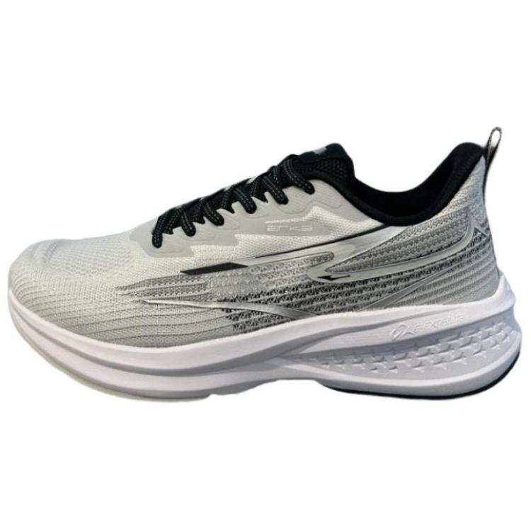 Erke Comfortable Abrasion Resistant Abrasion Resistant Low top Running Shoes Men's Gray White