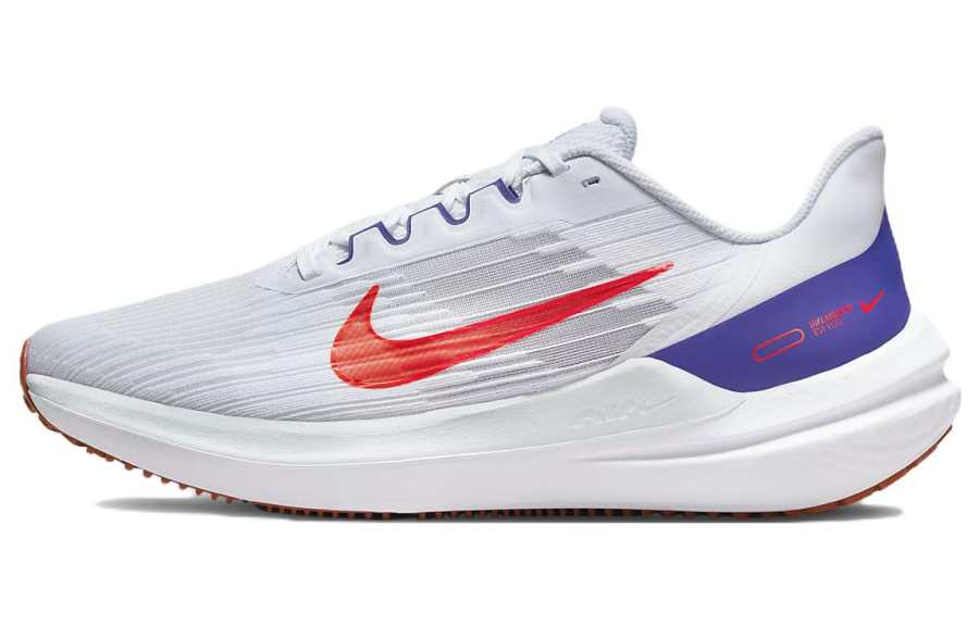Nike Nike Winflo 9 Abrasion Resistant Low top Casual Training Running Shoes Men's White Red Blue