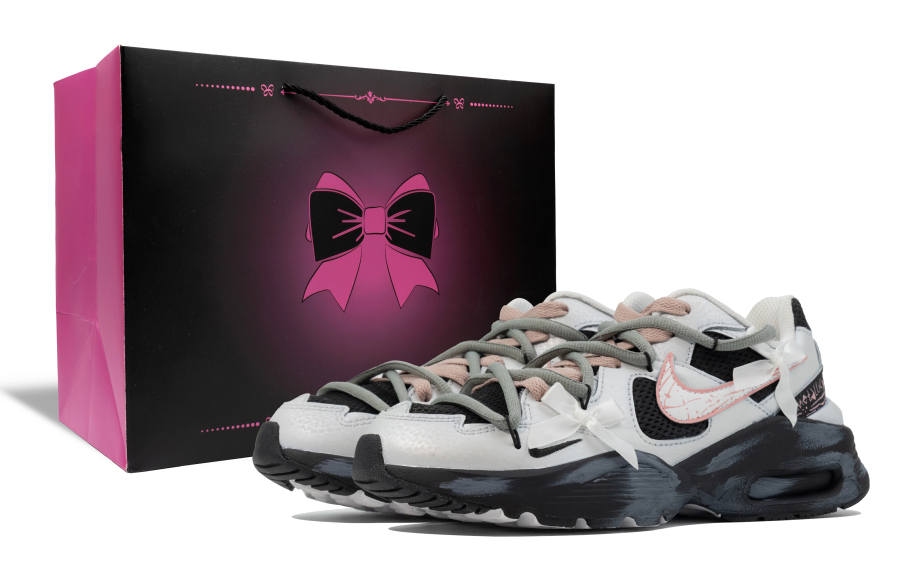 Nike Nike Air Max Fusion Cushioning Slip Resistant Abrasion Resistant Low top Running Shoes Women's Black Pink