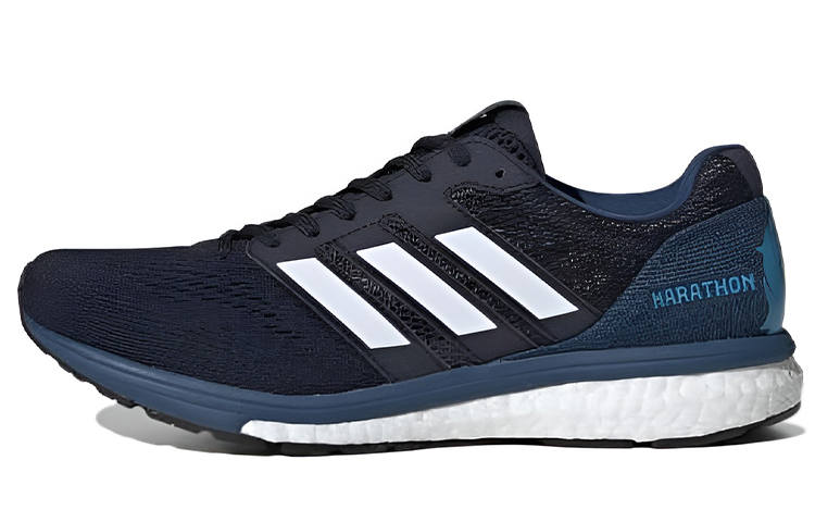 Adidas Adidas Adizero Boston 7 Comfortable Fabric Abrasion Resistant Low top Running Shoes Women's Black Blue