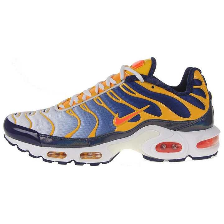 Nike Nike Air Max Plus Abrasion Resistant Low top Running Shoes Men's Blue Yellow