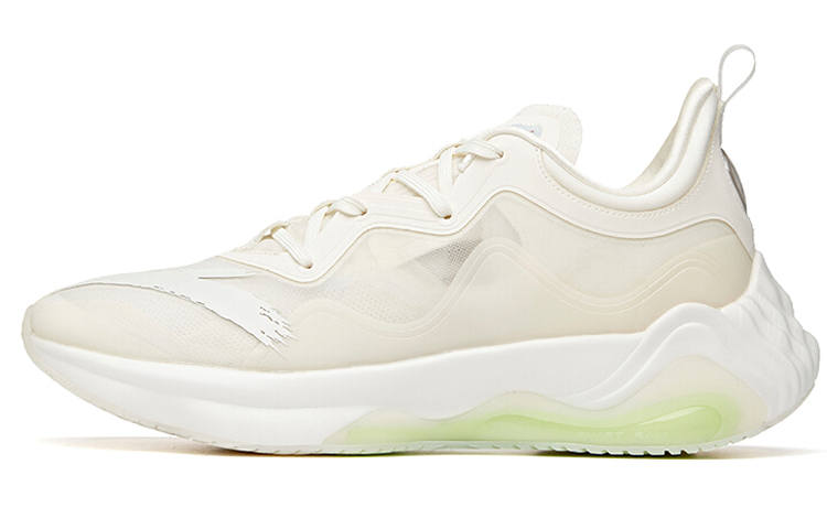 Anta Comfortable Cushioning Slip Resistant Abrasion Resistant Coverage Low top Running Shoes Men's Ivory White