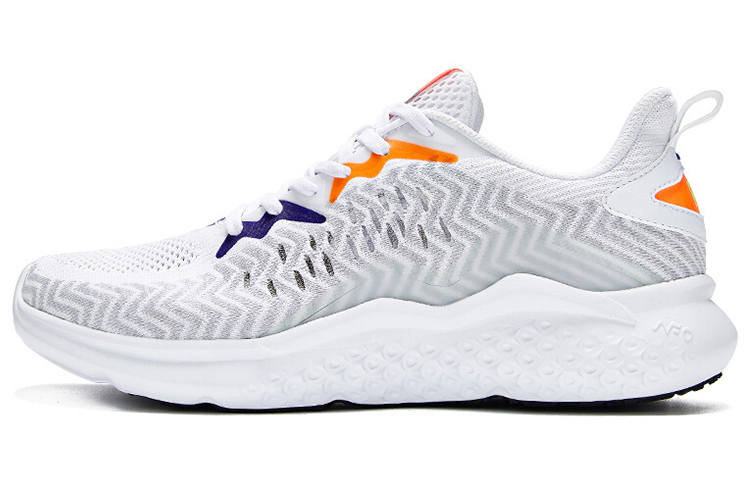 361° NFO Technology Breathable Low top Running Shoes Men's White Orange