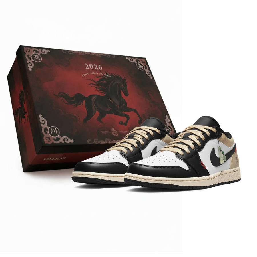 Jordan Jordan Air Jordan 1 LOW Third Lab, Year Of The Horse, Yu Ma Tian Fu Abrasion Resistant Abrasion Resistant Low top