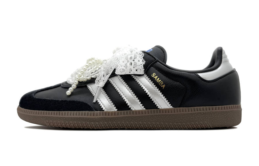 Adidas Originals SAMBA OG Slip Resistant Low top Skateboard Shoes Unisex Black Silver