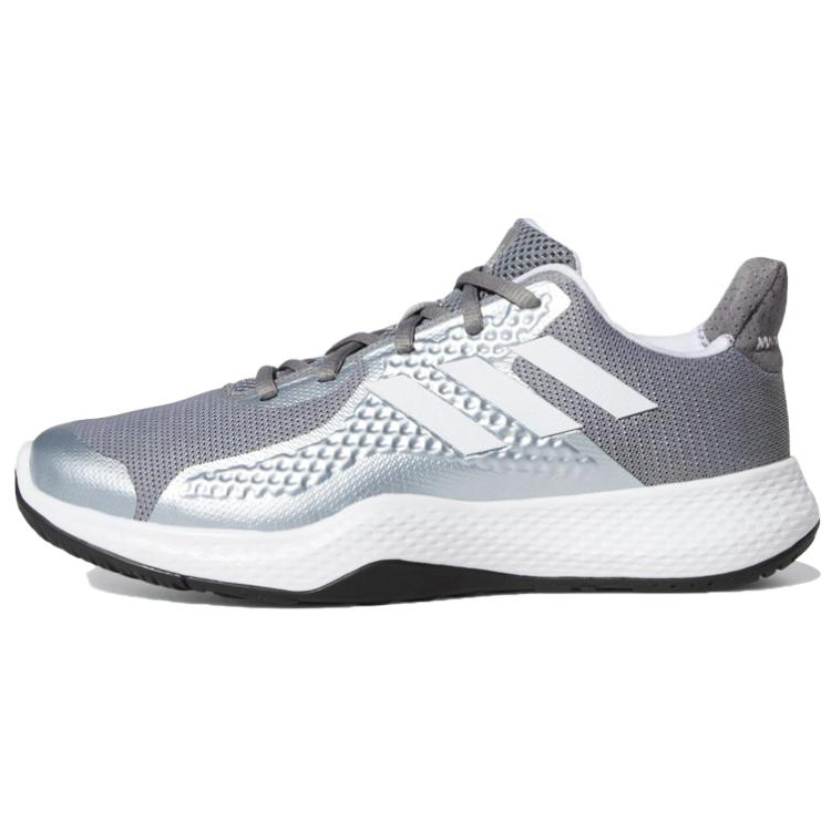 Adidas Adidas Fitbounce Slip Resistant Mesh Cushioning Slip Resistant Low top Running Shoes Women's Gray Silver White