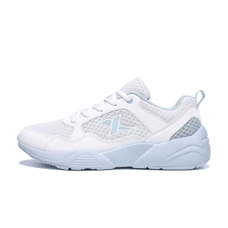 XTEP Cushioning, Wear Resistant Low top Casual Running Shoes Women's New White Dusk Dusty Blue