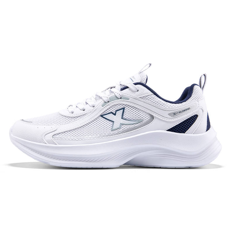 XTEP Cushioning Lightweight Abrasion Resistant Low top Casual Running Shoes Men's White Blue