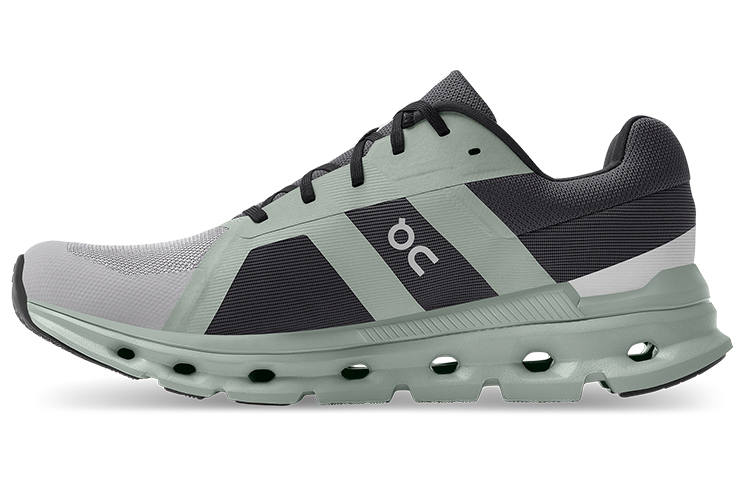 On On Cloudrunner Comfortable Support Low top Running Shoes Men's Gray Green