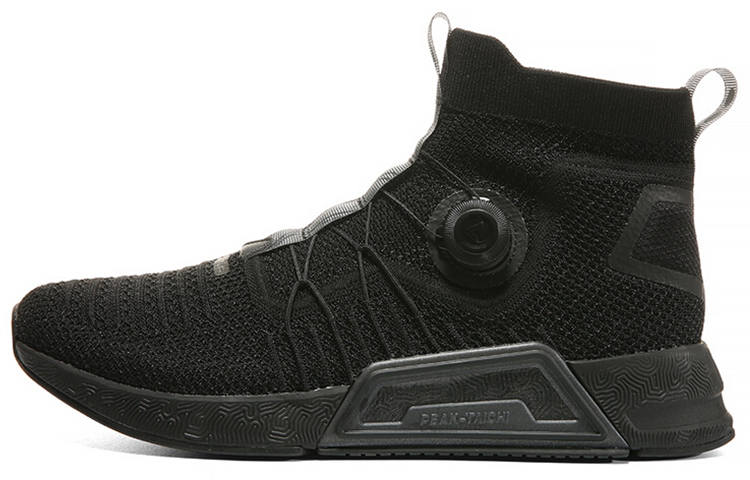 PEAK Taichi, Ninja Cushioning Slip Resistant Abrasion Resistant High top Running Shoes Men's Black
