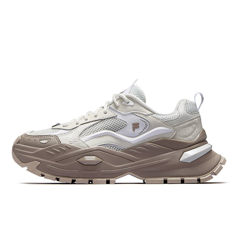 FILA FUSION BIANCO IV Candy Shoes 4 Textile, Synthetic Leather Low top Running Shoes Women's Gray Brown
