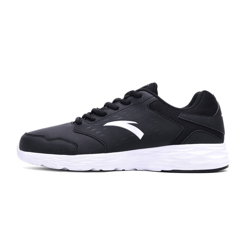Anta Textile, Synthetic Leather Cushioning Slip Resistant Balance Lightweight Low top Casual Running Shoes Men's Black