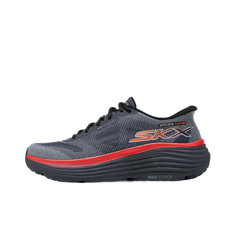 Skechers MEN'S GO Comfortable Abrasion Resistant Breathable Mid top Running Shoes Men's Dark Gray Blue