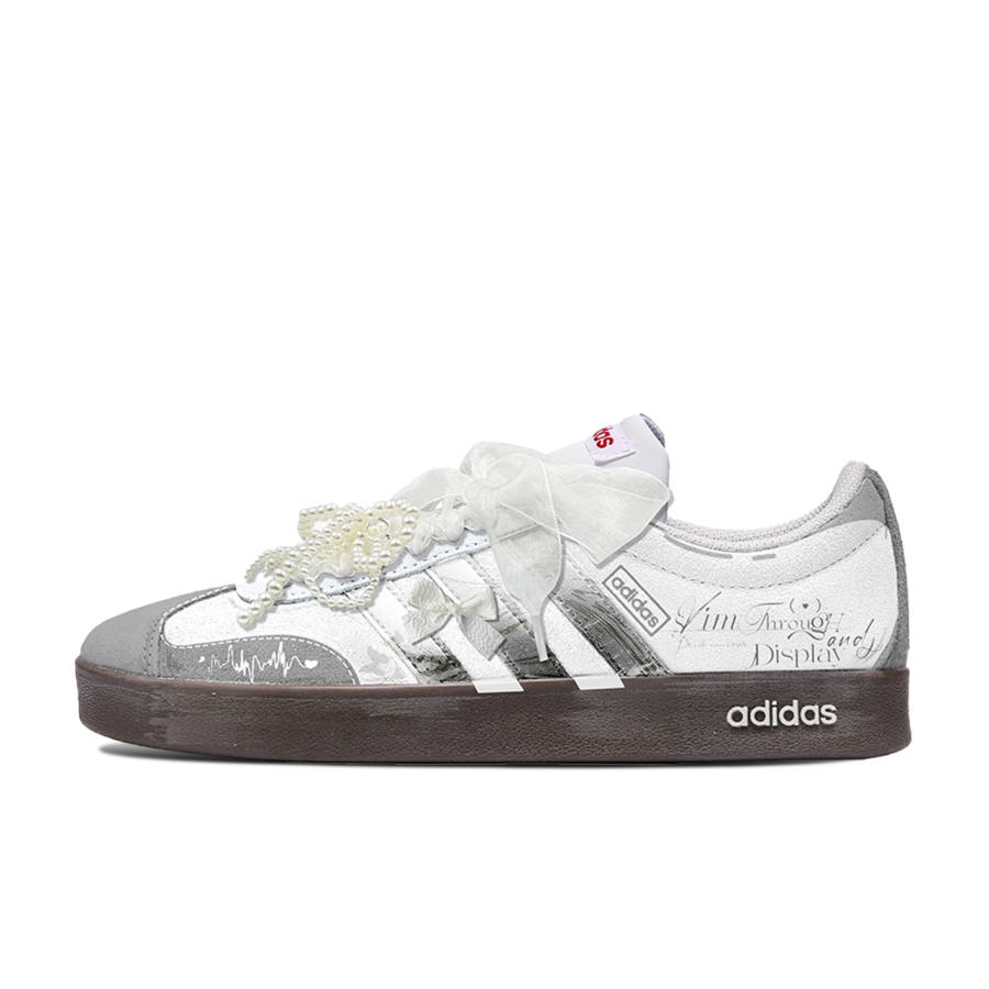 Adidas Adidas VL COURT 2.0 Evening Butterfly Abrasion Resistant Abrasion Resistant Low top Skateboard Shoes Unisex White