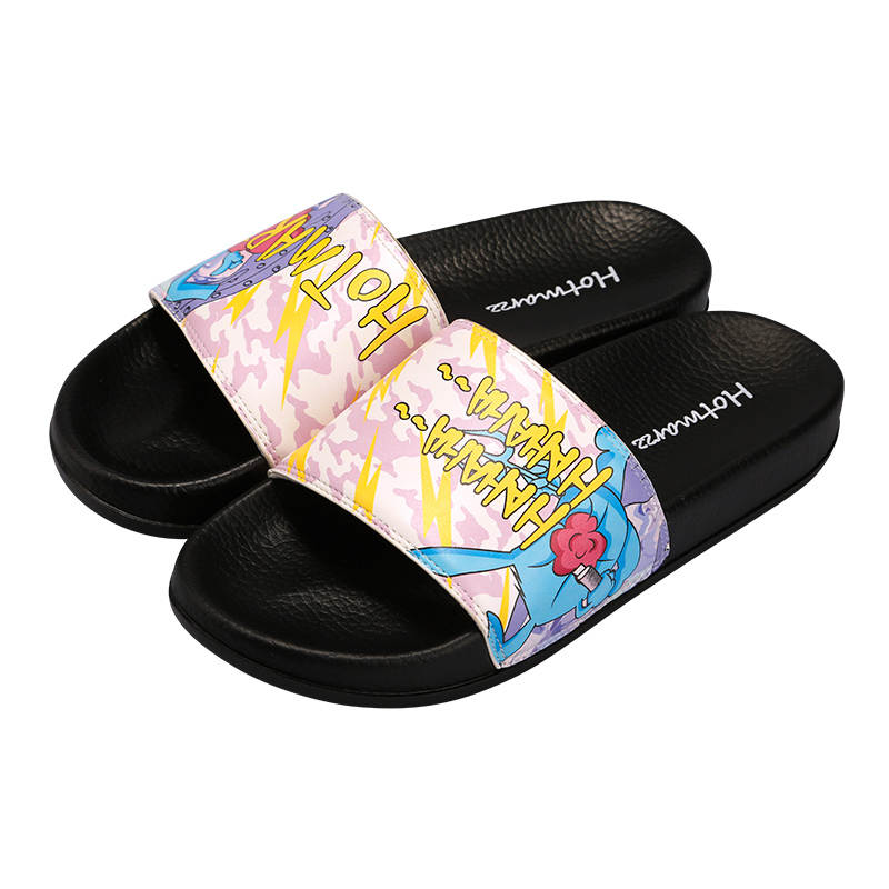 HOTMARZZ Slip Resistant Abrasion Resistant Slide Slippers Unisex Black