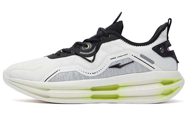 Erke Cushioning Slip Resistant Abrasion Resistant Breathable Low top Running Shoes Men's White Green