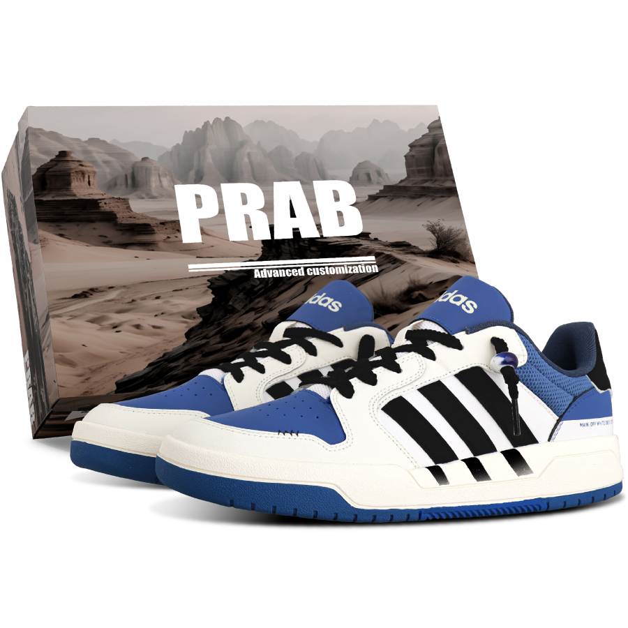 Adidas Neo Entrap Synthetic Leather, Split Cow Leather Low top Skateboard Shoes Unisex Beige White Blue
