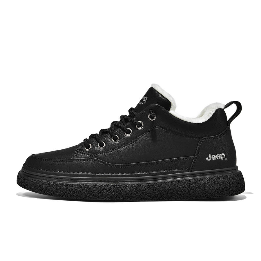 Jeep Cow Split Leather Cushioning Abrasion Resistant Lightweight Height Increasing Thermal Casual Shoes Men's