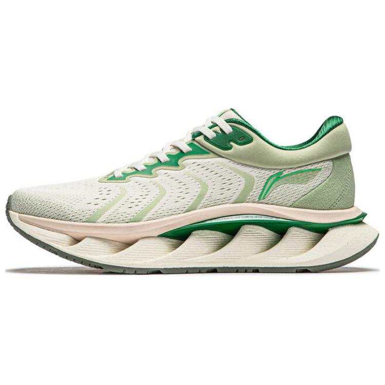 Li-Ning Li Ning Cushioning, Wear Resistant Low top Casual Running Shoes Men's White Green