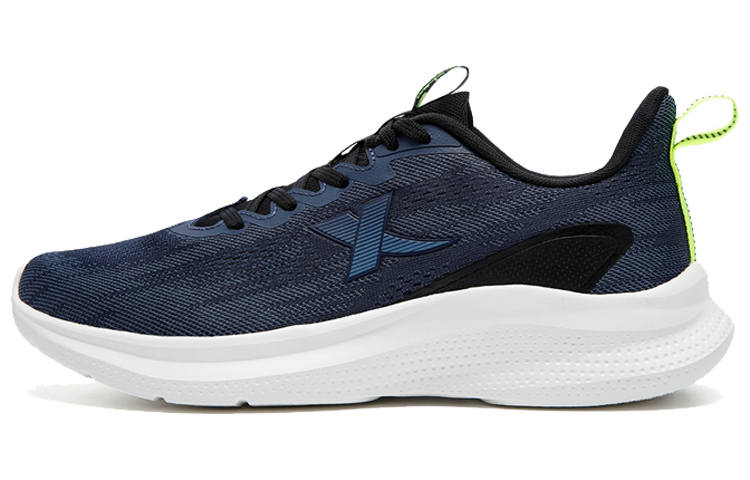 XTEP Synthetic Leather Cushioning Slip Resistant Abrasion Resistant Low top Running Shoes Men's Blue Black