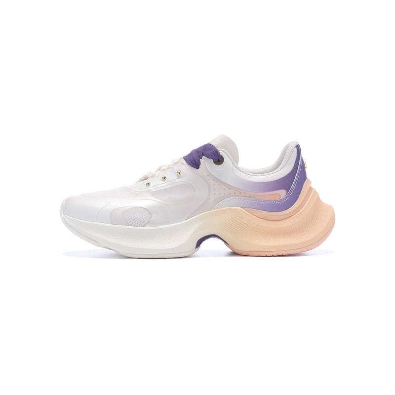 LI-NING 1990 LI NING 1990 Classic Collection Abrasion Resistant Rebound Low top Casual Shoes Women's White Purple