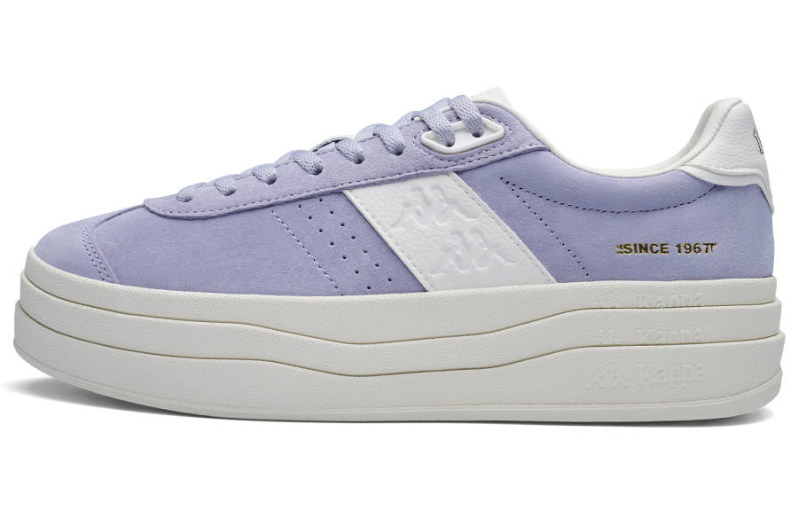 Kappa K Love Back to Back Slip Resistant Abrasion Resistant Low top Skateboard Shoes Women's Misty Purple Classic White
