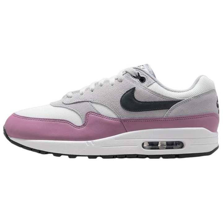 Nike Nike Air Max 1 Abrasion Resistant Low top Casual Running Shoes Men's Gray Pink