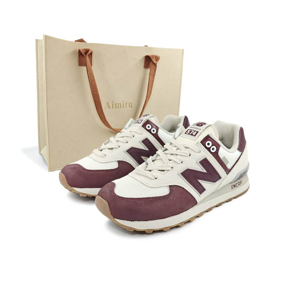 New Balance New Balance NB 574 Textile, Leather Low top Running Shoes Women's Dark Red