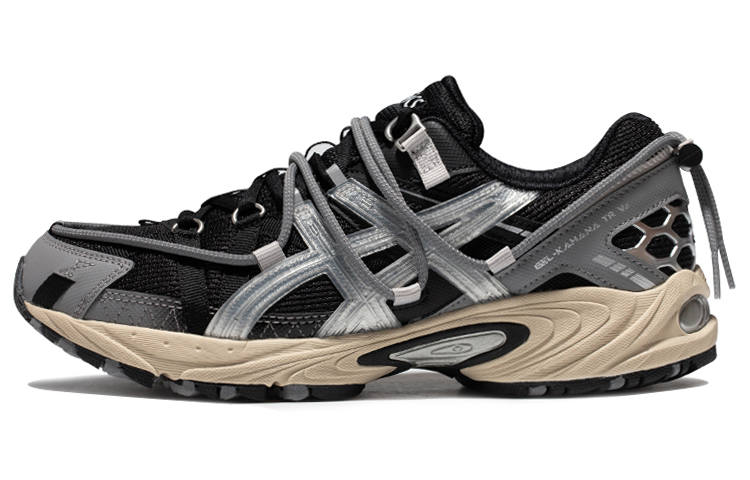 ASICS Gel Kahana TR V2 Cushioning Abrasion Resistant Breathable Lightweight Low top Casual Shoes Unisex Black Silver