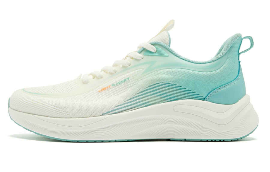 QIAODAN Chifeng Low top Ultra Light Soft Running Shoes Running Shoes Men's White Cyan