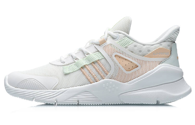 Li-Ning Li Ning Slip Resistant Abrasion Resistant Low top Running Shoes Women's White Apricot Green