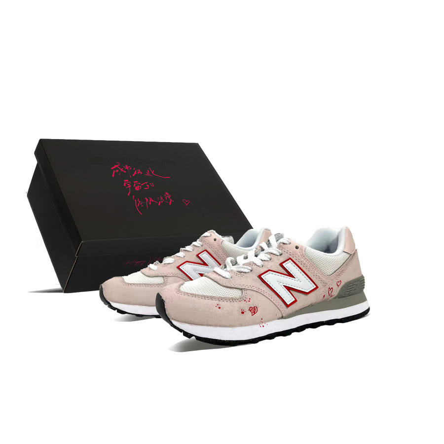 New Balance New Balance NB 574+ Abrasion Resistant Abrasion Resistant Low top Running Shoes Women's Pink White
