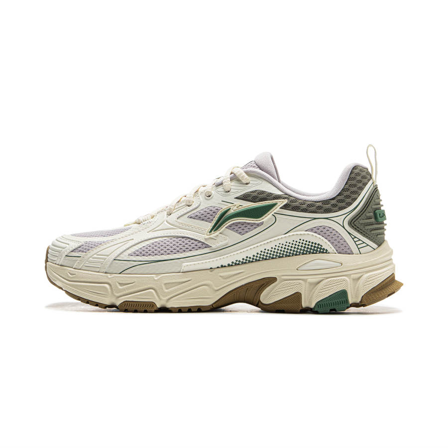 Li-Ning Li Ning Getaway Cushioning Abrasion Resistant Rebound Low top Casual Running Shoes Men's Ecru Gray